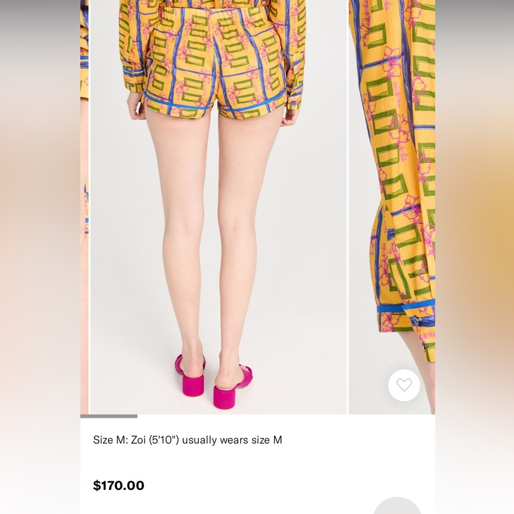 SIEDRES Yellow and Blue Patterned Women Shorts - Picture 4 of 8